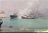 بوشهر| 3 شناور در اسکله صیادی عسلویه در آتش سوخت