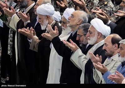محسنی اژه ای، غلامحسین اسماعیلی سخنگوی قوه قضاییه و علی اکبر صالحی رئیس سازمان انرژی اتمی در نماز جمعه تهران