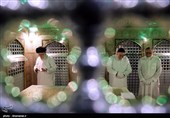 غبارروبی مضجع مطهر حضرت امام رضا (ع) با حضور رهبر معظم انقلاب