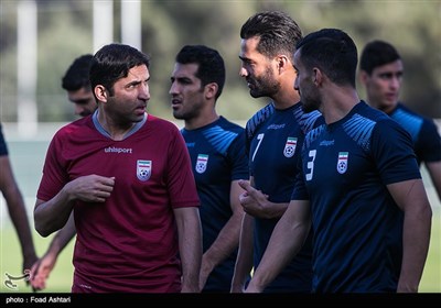 وحید هاشمیان و مسعود شجاعی در تمرین تیم ملی فوتبال 