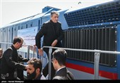 محمد اسلامی وزیر راه و شهرسازی در مراسم بهره‌برداری از 213 دستگاه ناوگان ریلی جدید ساخت داخل