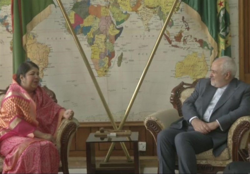 دیدار و گفتگوی ظریف با رئیس پارلمان بنگلادش