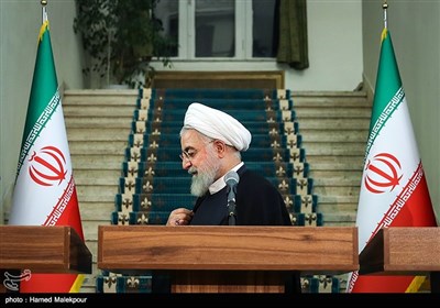 حجت‌الاسلام حسن روحانی رئیس جمهور در پایان کنفرانس خبری مشترک سران قوا