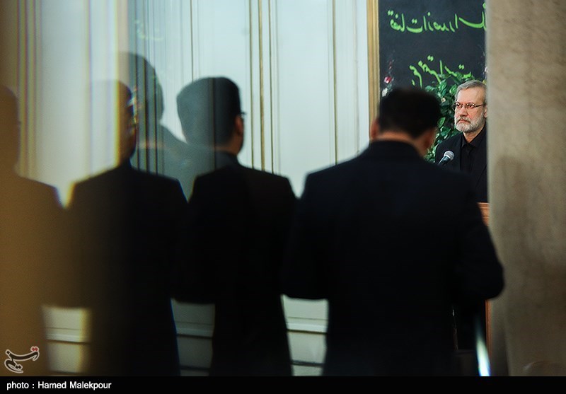 علی لاریجانی رئیس مجلس شورای اسلامی در کنفرانس خبری مشترک سران قوا