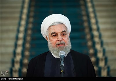 حجت‌الاسلام حسن روحانی رئیس جمهور در کنفرانس خبری مشترک سران قوا