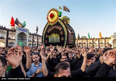مردم عزادار اشکذر طبق سنت هرساله مراسم نخل برداری را در عصر روز عاشورا در حسینیه سفید اشکذر برگزار کردند.