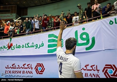 سعید معروف بازیکن تیم ملی والیبال ایران پس از پیروزی مقابل سریلانکا