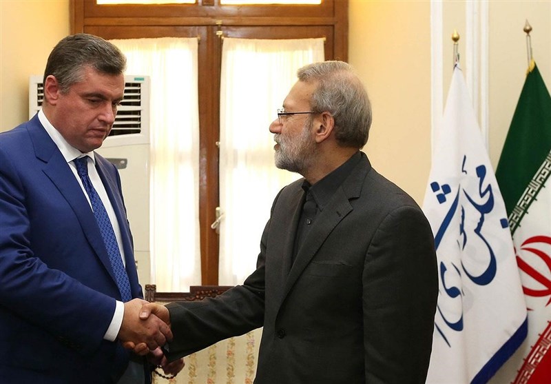 دیدار رئیس کمیته امور بین‌الملل دومای روسیه با لاریجانی