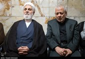 علی‌اکبر ناطق نوری عضو مجمع تشخیص مصلحت نظام، اسدالله بادامچیان دبیرکل حزب موتلفه اسلامی در مراسم تشییع اسدالله عسگراولادی