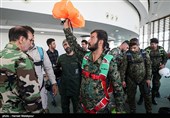 Iranian Military Commandoes Parachute from Milad Tower