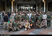 Iranian Military Commandoes Parachute from Milad Tower