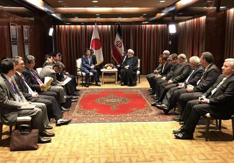 تاکید روحانی بر گسترش روابط تهران - توکیو و اجرای سریعتر توافقات دو کشور