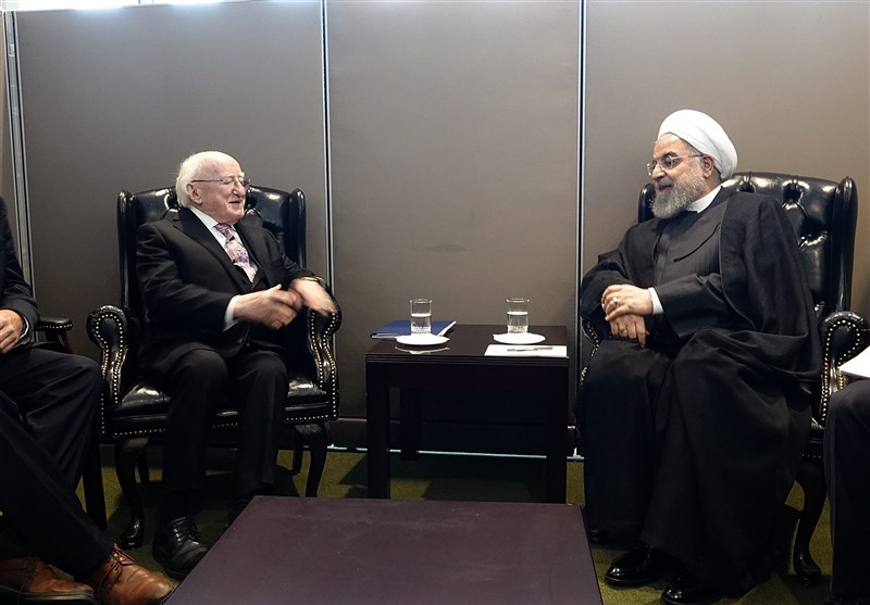 روحانی در دیدار&quot;دی هیگینز&quot;: از گسترش روابط چندجانبه با ایرلند استقبال می‌کنیم