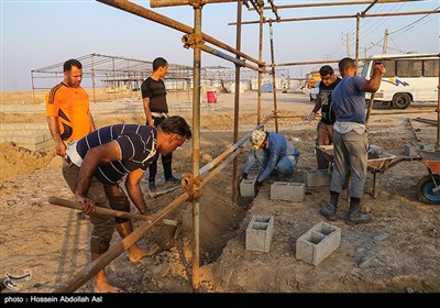 آماده‌سازی مواکب خدمت رسانی به زائرین اربعین حسینی-شلمچه