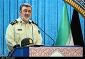 سخنرانی سردار حسین اشتری فرمانده ناجا به مناسبت هفته نیروی انتظامی پیش از خطبه های نماز جمعه تهران