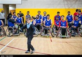 حضور کودکان استثنایی در تمرین تیم ملی بسکتبال با ویلچر
