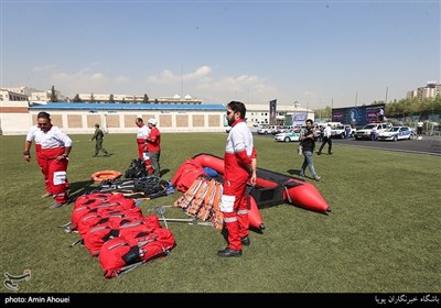 رزمایش مشترک هلال احمر و نیروی انتظامی