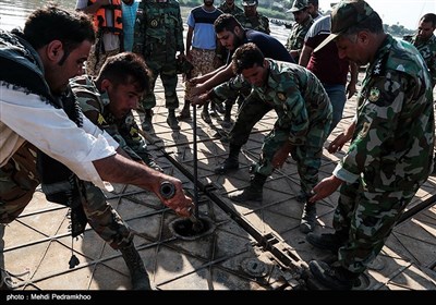 افتتاح پل شناور دهستان عنافچه به ملاثانی توسط ارتش