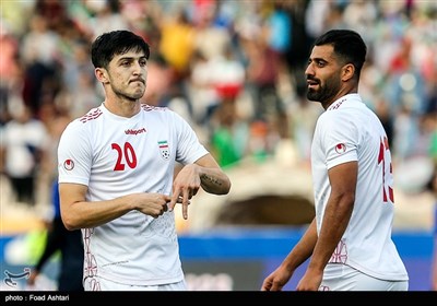 سردار آزمون در دیدار تیم‌های ملی فوتبال ایران و کامبوج