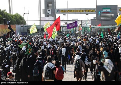 خروج زائران اربعین حسینی از مرز شلمچه