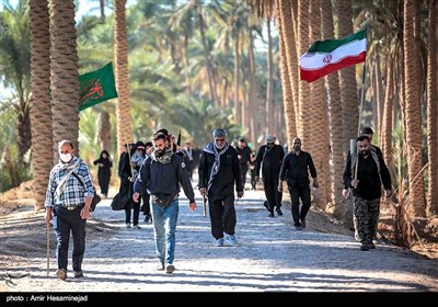 Pilgrims Stream towards Karbala on Foot from Najaf 