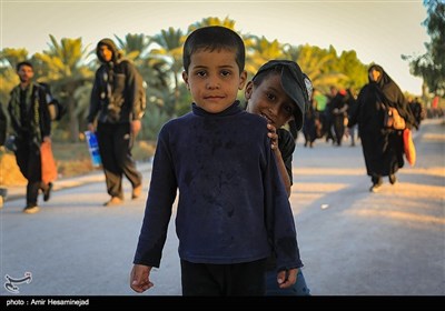 Pilgrims Stream towards Karbala on Foot from Najaf 