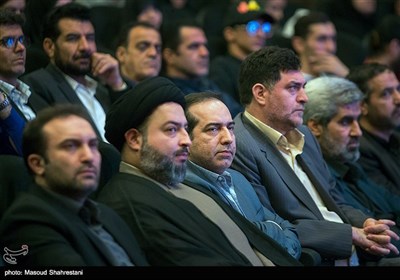 حسین انتظامی رییس سازمان سینمایی در مراسم اختتامیه جایزه ملی فیلم ایثار
