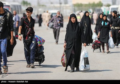 بازگشت زائران اربعین حسینی از مرز شلمچه