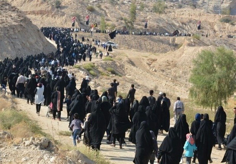 اخبار اربعین 98| هزاران عزادار دَیری و جمی در پیاده‌روی جاماندگان اربعین حسینی شرکت کردند