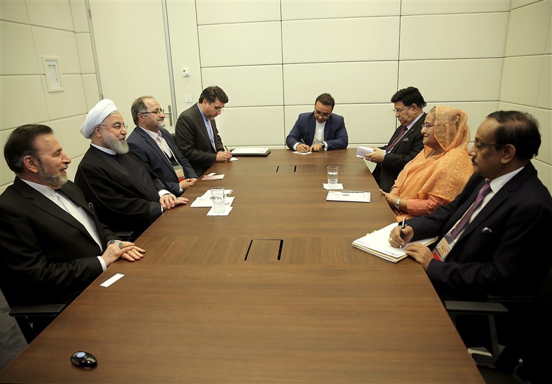 روحانی در دیدار نخست‌وزیر بنگلادش: ایران آماده کمک به مشکل آوارگان روهینگیایی است