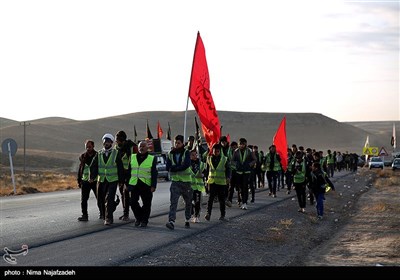 پیاده روی زائران حرم مطهر امام رضا (ع)