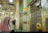 مرقد مطهرسید انبیاء محمد مصطفی (ص)  در مدینه منوره 