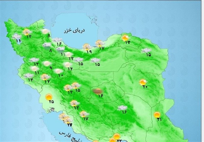 جزیره کیش امروز گرمترین و همدان سردترین شهر کشور