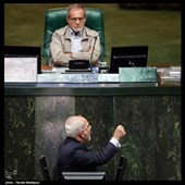 سخنرانی محمدجواد ظریف وزیر امور خارجه در جلسه علنی مجلس شورای اسلامی در پاسخ به سؤالات سیدمحمدجواد ابطحی و مجتبی ذوالنور نمایندگان خمینی شهر و قم