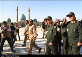 سرلشکر باقری رئیس ستاد کل نیروهای مسلح صبحگاه مشترک نیروهای مسلح در مسجد مقدس جمکران