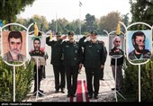 ادای احترام سرلشکر حسین سلامی فرمانده کل سپاه پاسداران انقلاب اسلامی به شهدا