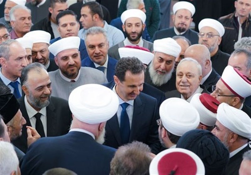 شام کے صدر کی عید میلاد النبی (ص) کے جشن میں شرکت + تصاویر