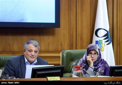 بهاره آروین و محسن هاشمی رفسنجانی در جلسه شورای شهر تهران