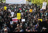 حضور حماسی مردم شهرستان فلاورجان در راهپیمایی علیه اغتشاشگران + فیلم