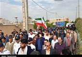 راهپیمایی باشکوه مردم بندر امام خمینی‌ در محکومیت ‌اغتشاشگران + تصاویر