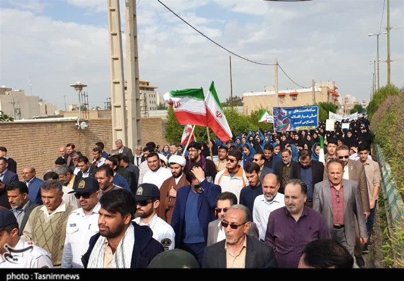 راهپیمایی باشکوه مردم بندر امام خمینی‌ در محکومیت ‌اغتشاشگران + تصاویر