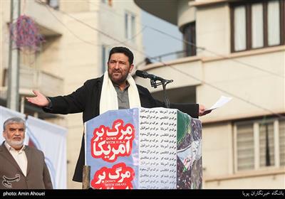 مداحی سعید حدادیان در راهپیمایی حمایت از اقتدار و امنیت - تهران