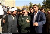 سردار امیرعلی حاجی فرمانده نیروی هوافضای سپاه پاسداران انقلاب اسلامی در همایش اقتدار و امنیت در مدرسه علمیه معصومیه قم