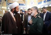 سردار امیرعلی حاجی فرمانده نیروی هوافضای سپاه پاسداران انقلاب اسلامی در همایش اقتدار و امنیت در مدرسه علمیه معصومیه قم