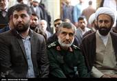 سردار امیرعلی حاجی فرمانده نیروی هوافضای سپاه پاسداران انقلاب اسلامی در همایش اقتدار و امنیت در مدرسه علمیه معصومیه قم