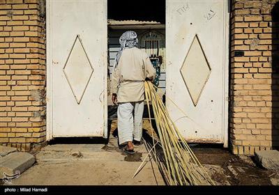 نی هارا می کوبند تا تاروپودهای بوریا از دل این نی ها بیرون بیاد. شبیه نواری قابل انعطاف برای گره زدن و بافتن