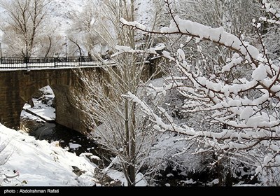 طبیعت برفی آبشار گنجنامه همدان