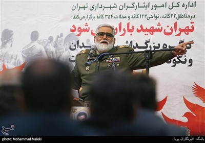 سخنرانی امیر احمدرضا پوردستان رئیس مرکز مطالعات راهبردی ارتش در مراسم یادواره شهدای تهرانسر