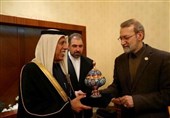 رئیسا البرلمان الایرانی والقطری یؤکدان على تنمیة العلاقات الاقتصادیة الثنائیة