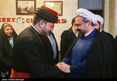  مارنرسای بنیامین، اسقف اعظم کلیسای آشوری شرق ایران و حجت الاسلام حبیب رضا ارزانی دبیر ستاد عالی هماهنگی و نظارت برکانون های فرهنگی هنری مساجد کشور 